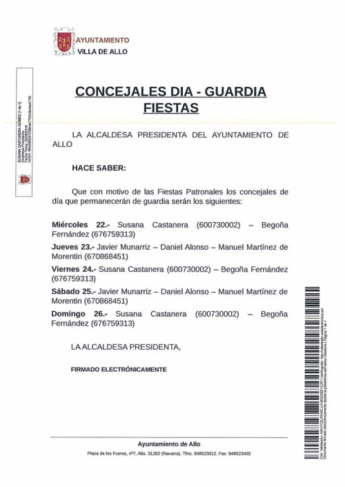 CONCEJALES DE DIA