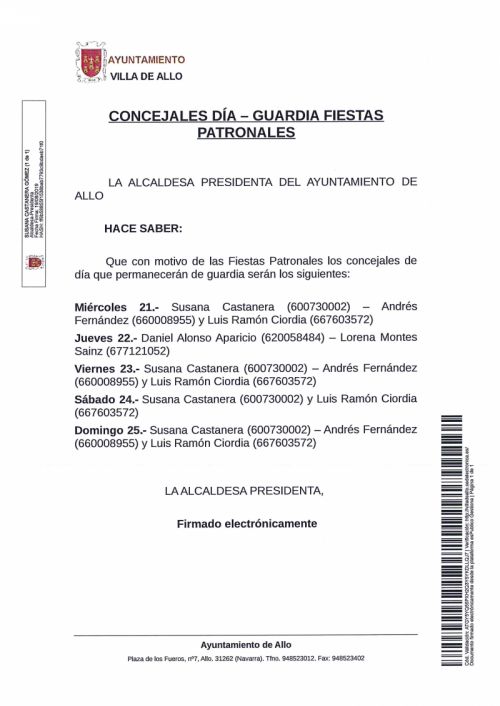 CONCEJALES GUARDIA FIESTAS