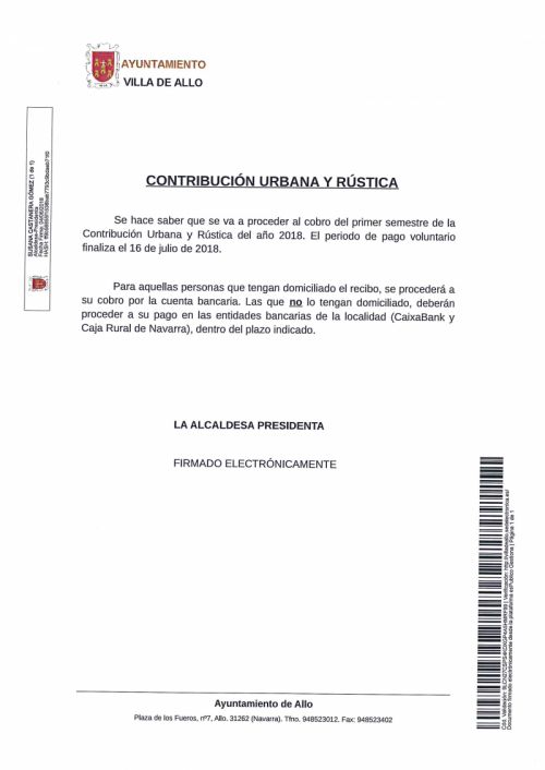 CONTRIBUCIÓN URBANA Y RÚSTICA