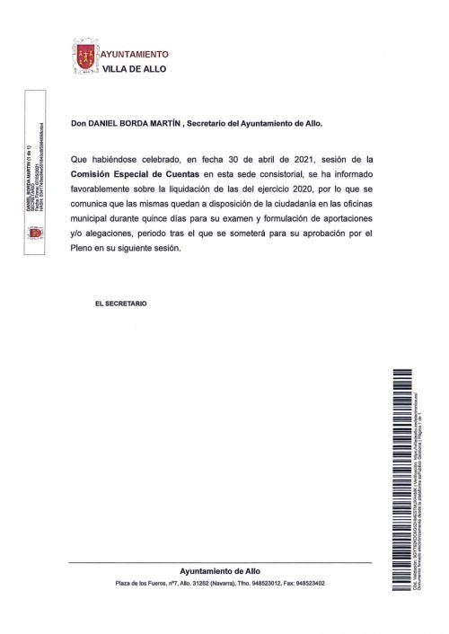 XPOSICIÓN DE CUENTAS 2020