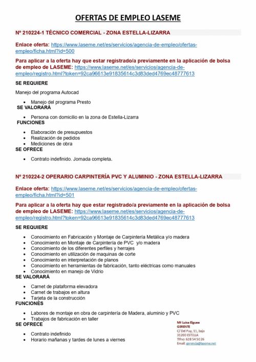 OFERTAS DE EMPLEO