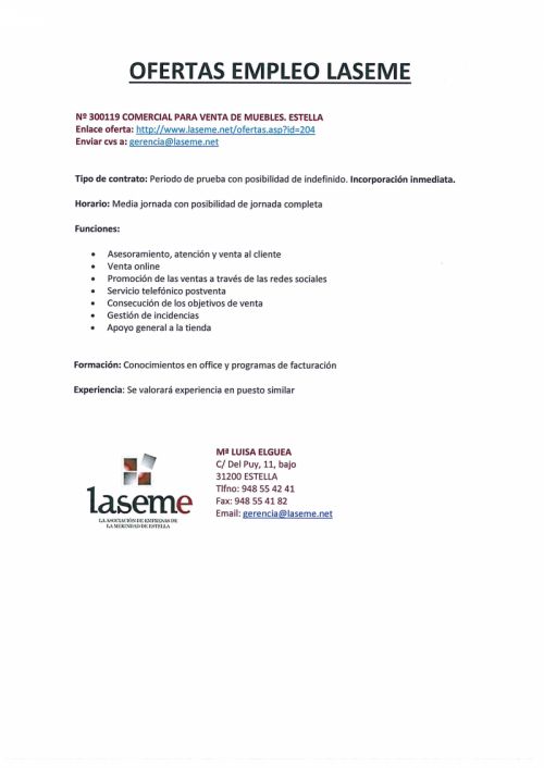 OFERTAS DE EMPLEO LASEME