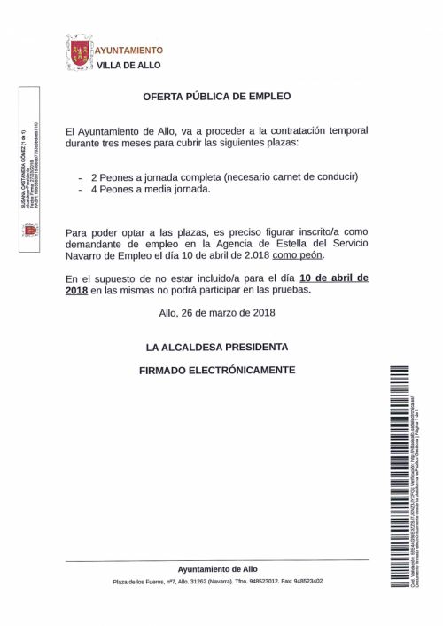 OFERTA PÚBLICA DE EMPLEO