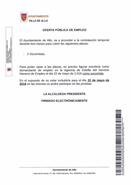 OFERTA PÚBLICA DE EMPLEO