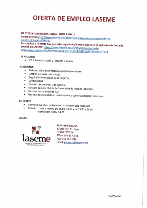 OFERTAS DE EMPLEO