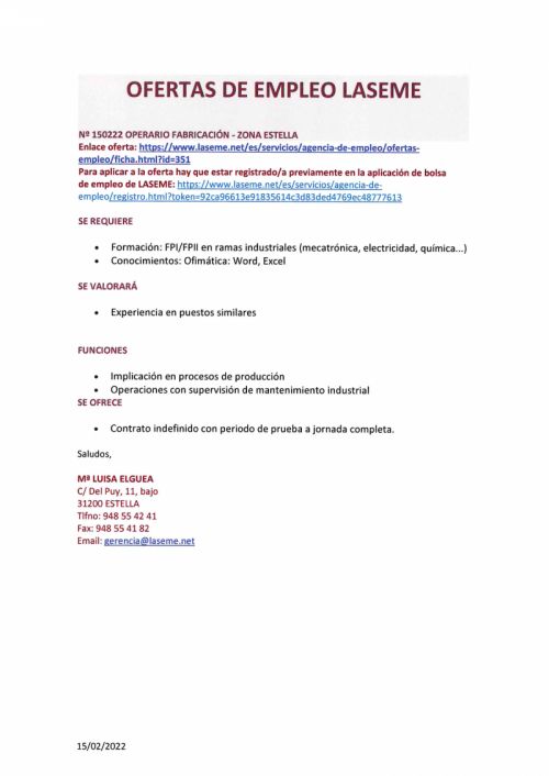 OFERTAS DE EMPLEO