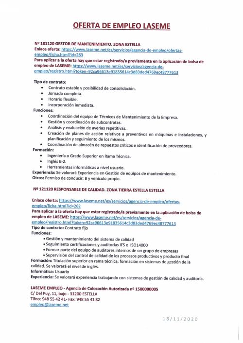 OFERTAS DE EMPLEO