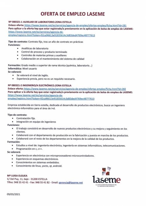OFERTAS DE EMPLEO