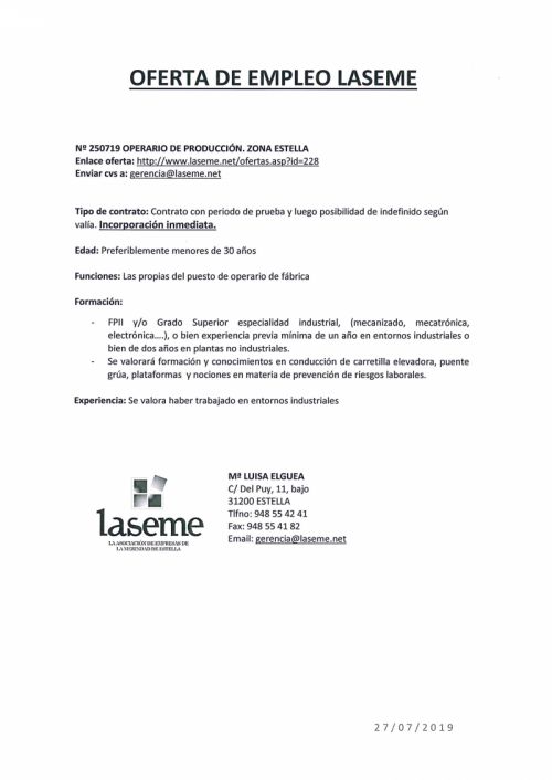 OFERTAS DE EMPLEO