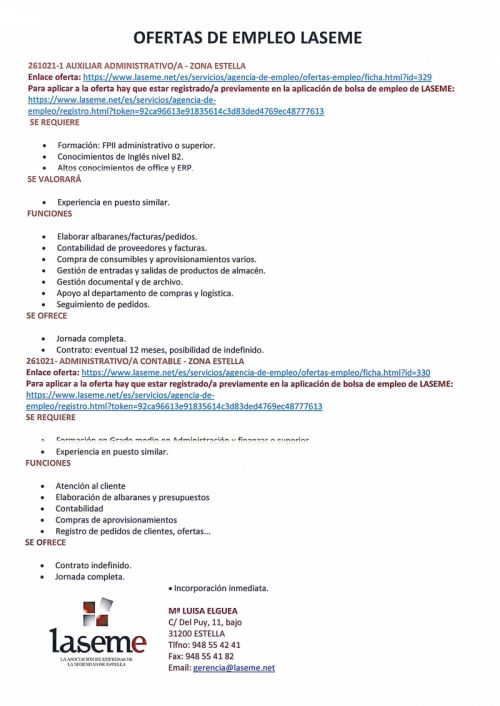 OFERTAS DE EMPLEO