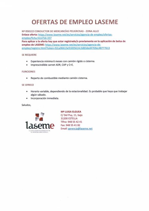 OFERTAS DE EMPLEO