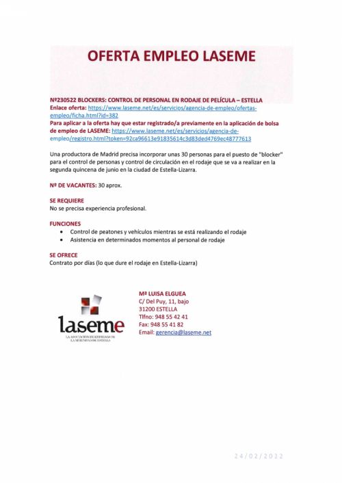 OFERTA DE EMPLEO LASEME
