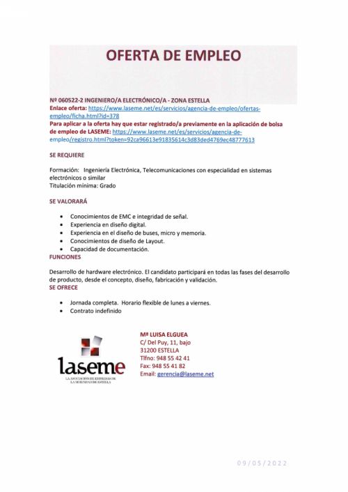 OFERTA DE EMPLEO LASEME