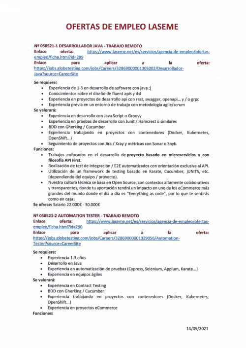 OFERTAS DE EMPLEO