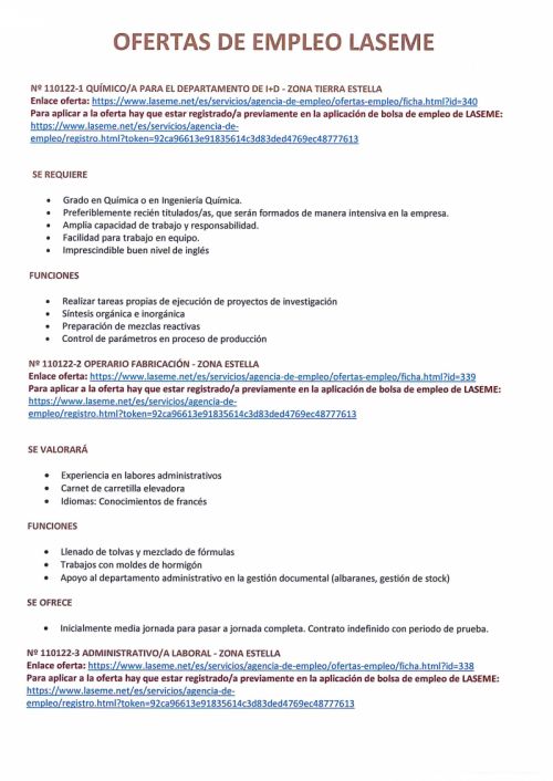 OFERTAS DE EMPLEO