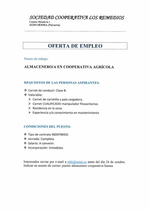 OFERTA DE EMPLEO