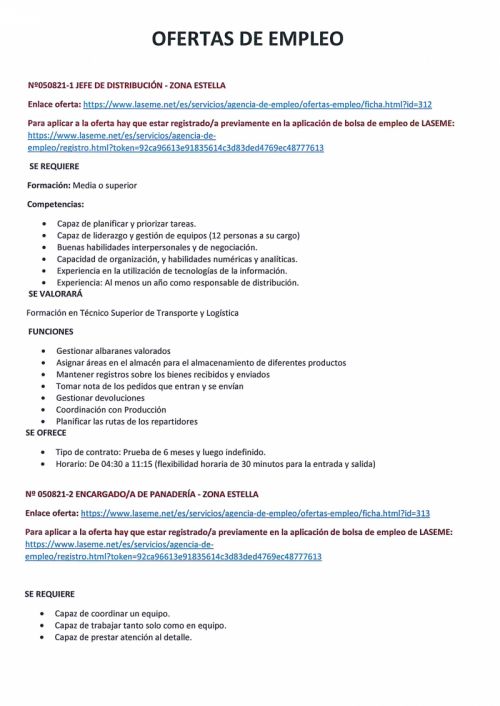 OFERTAS DE EMPLEO