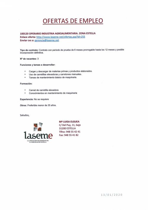 OFERTAS DE EMPLEO