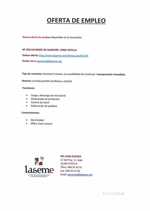 OFERTAS DE EMPLEO LASEME