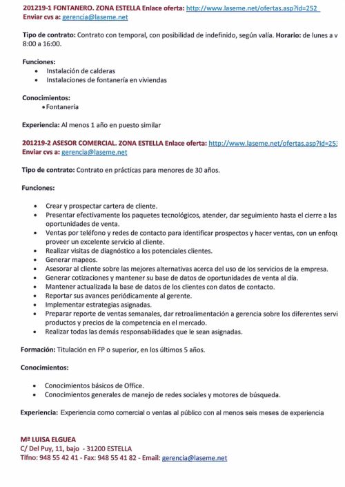 OFERTAS DE EMPLEO