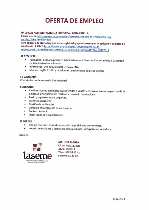 OFERTAS DE EMPLEO
