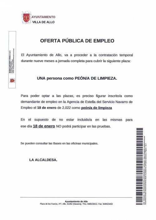 OFERTA PÚBLICA DE EMPLEO