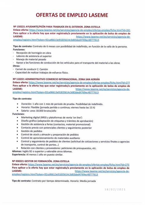 OFERTAS EMPLEO LASEME