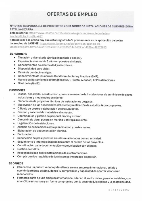 OFERTAS DE EMPLEO LASEME