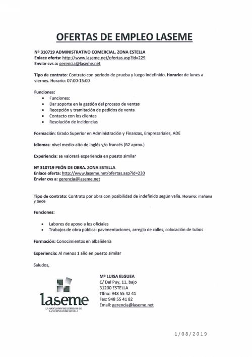 OFERTAS DE EMPLEO