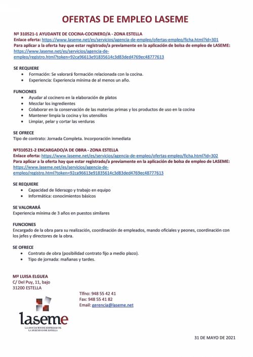 OFERTAS DE EMPLEO