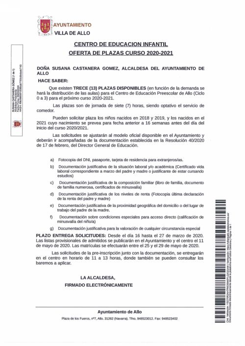 PRESCRIPCIÓN ESCUELA INFANTIL CURSO 2020/2021