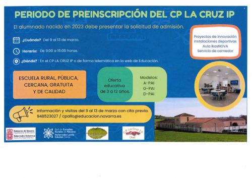 PREINSCRIPCIONES EN EL CP LA CRUZ