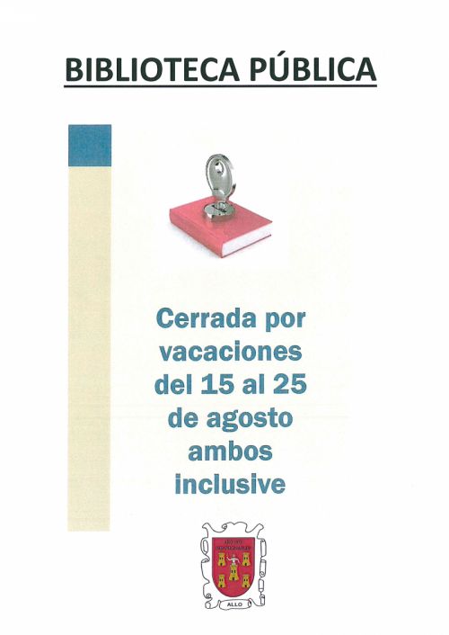 VACACIONES BIBLIOTECA PÚBLICA