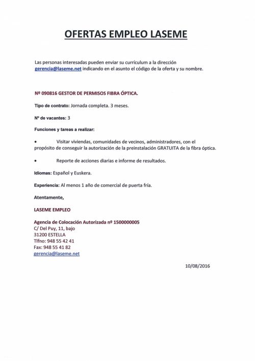 Ofertas de Empleo Laseme
