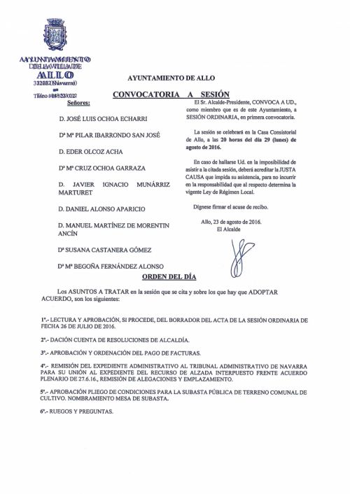 Convocatoria Sesi