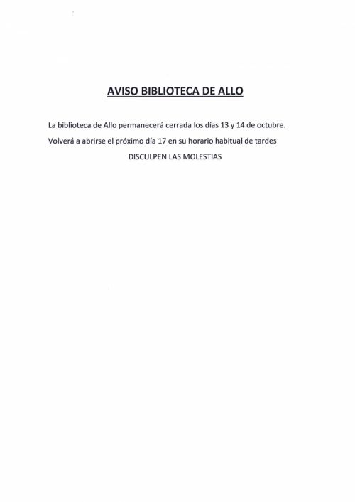 AVISO BIBLIOTECA