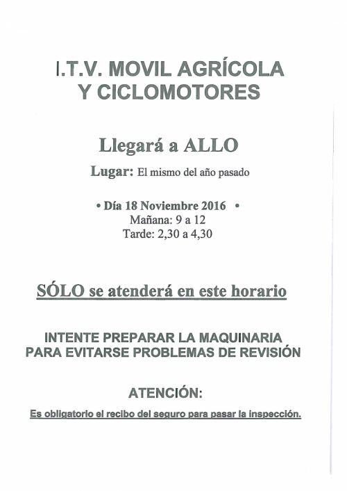 I,T.V. Móvil agrícola y ciclomotores