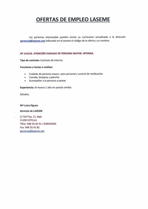 OFERTAS DE EMPLEO LASEME