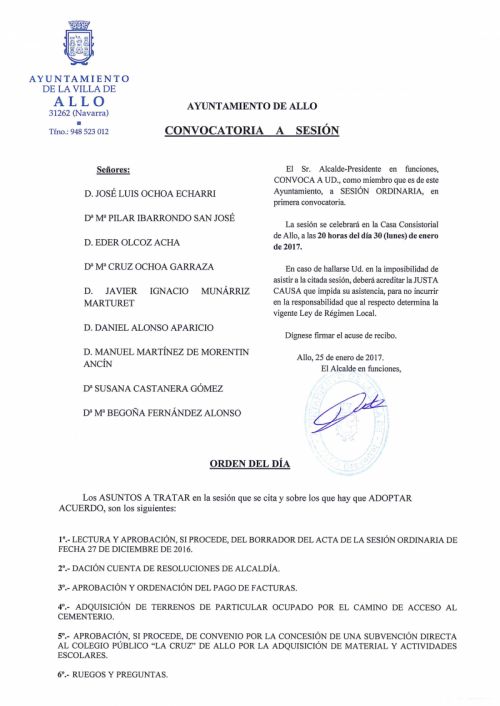 CONVOCATORIA