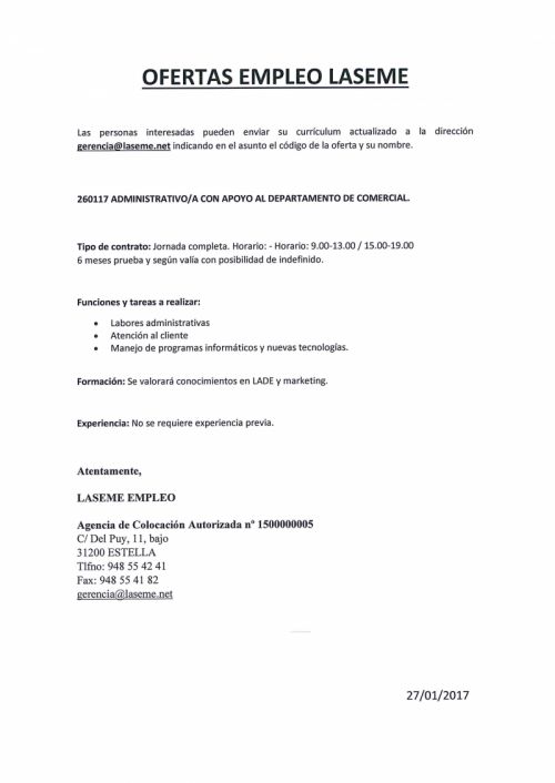 OFERTAS DE EMPLEO LASEME