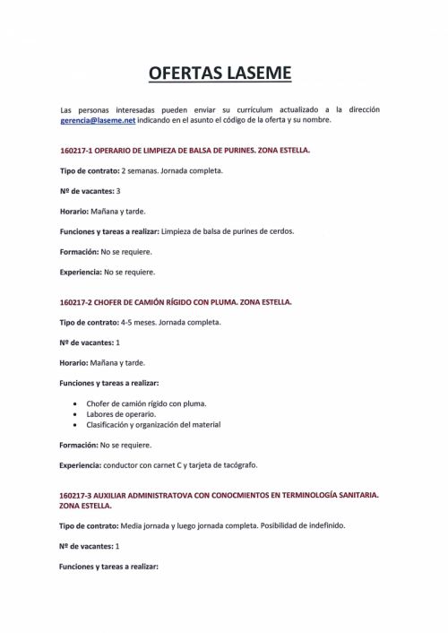 OFERTA DE EMPLEO