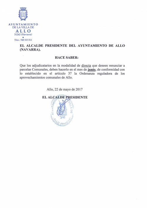 PARCELAS COMUNALES
