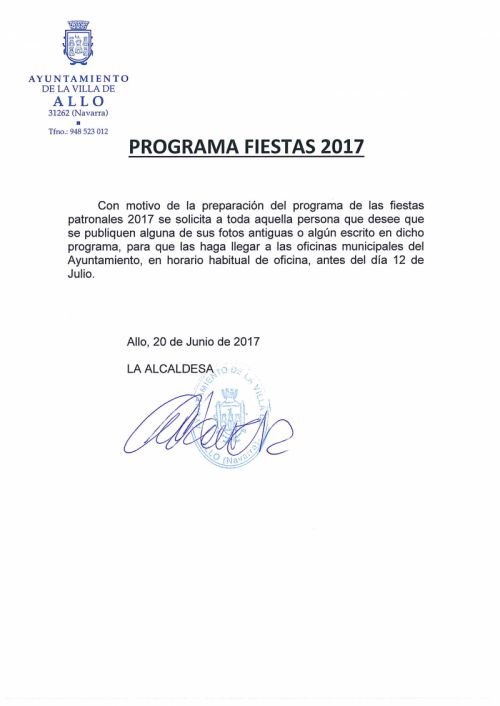 CONTENIDO PROGRAMA FIESTAS