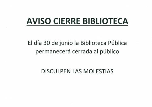 AVISO BIBLIOTECA