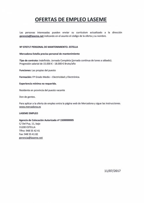 OFERTAS DE EMPLEO LASEME