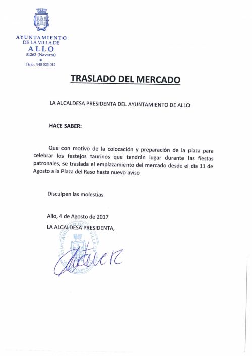 Bando sobre mercado semanal