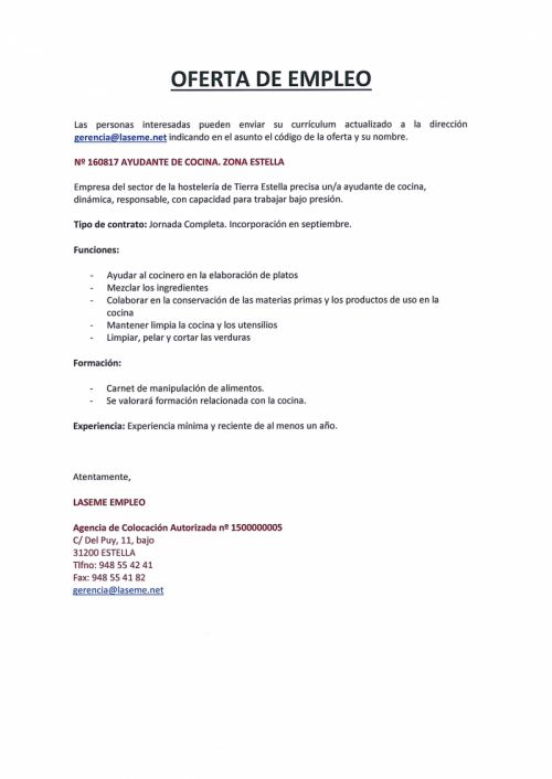 OFERTAS DE EMPLEO LASEME