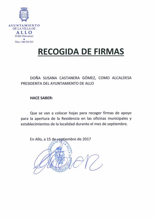 RECOGIDA DE FIRMAS