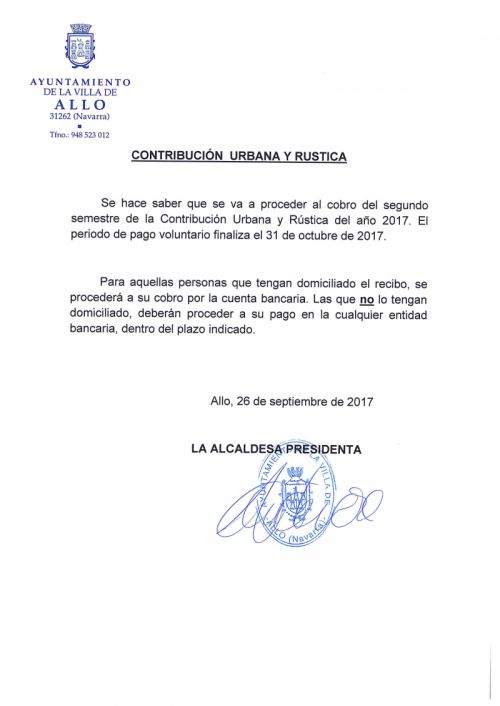 CONTRIBUCIÓN URBANA Y RÚSTICA