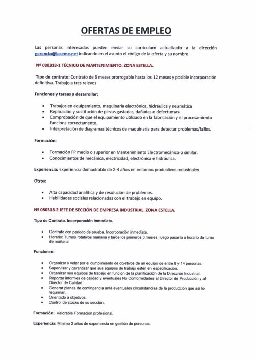 OFERTA DE EMPLEO